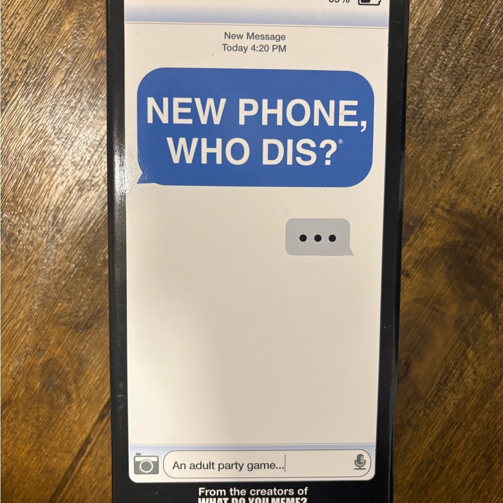 New phone who dis -Themed drinking Party Game